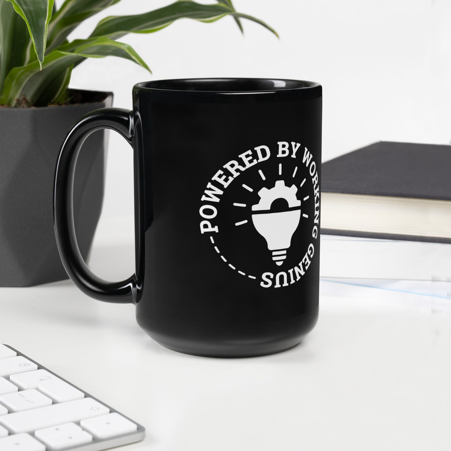 "Powered by Working Genius" Large Black Mug