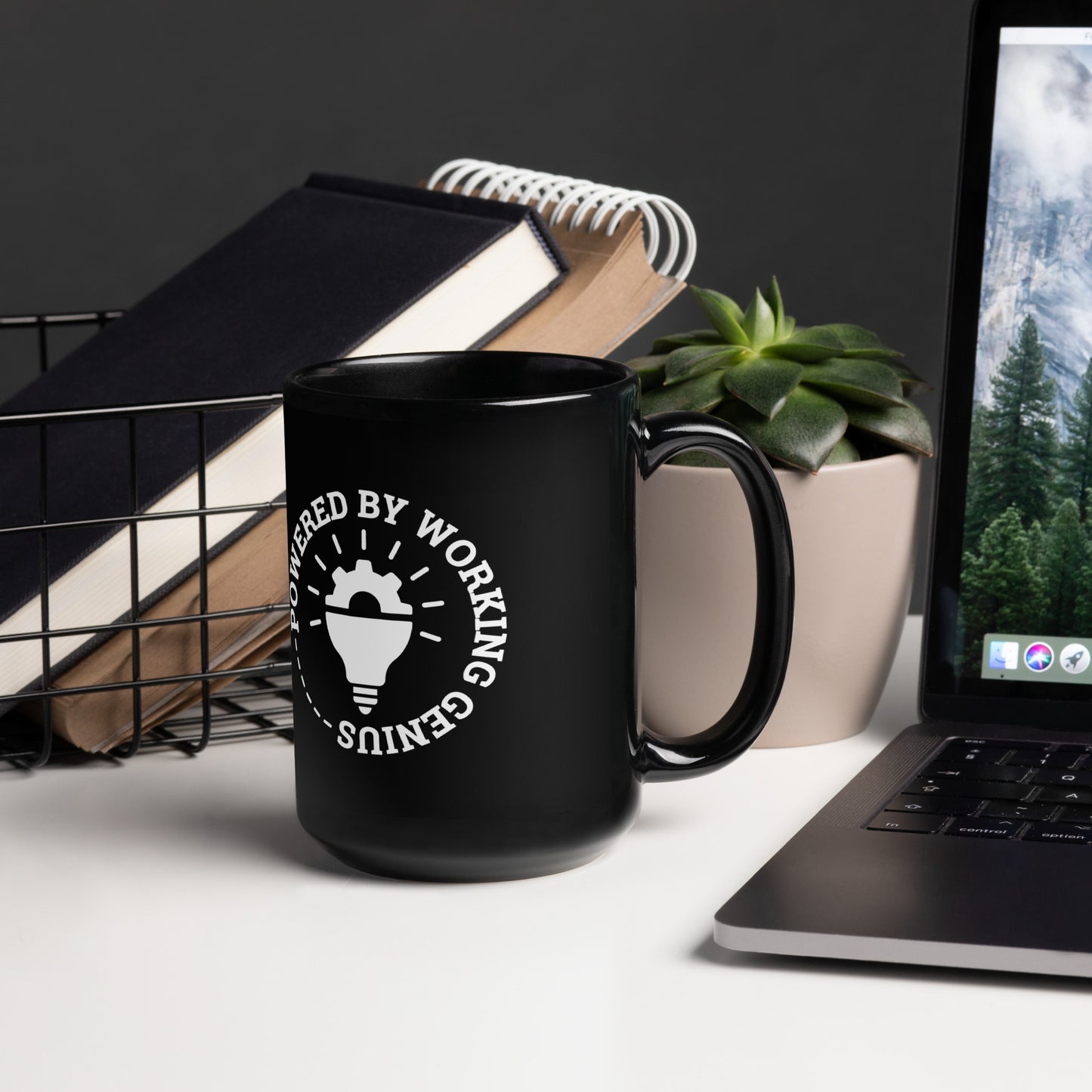 "Powered by Working Genius" Large Black Mug