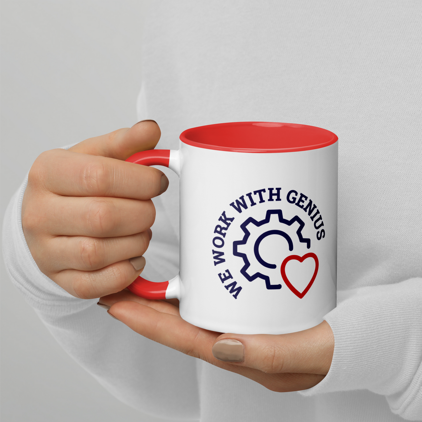 "We Work With Genius" Mug