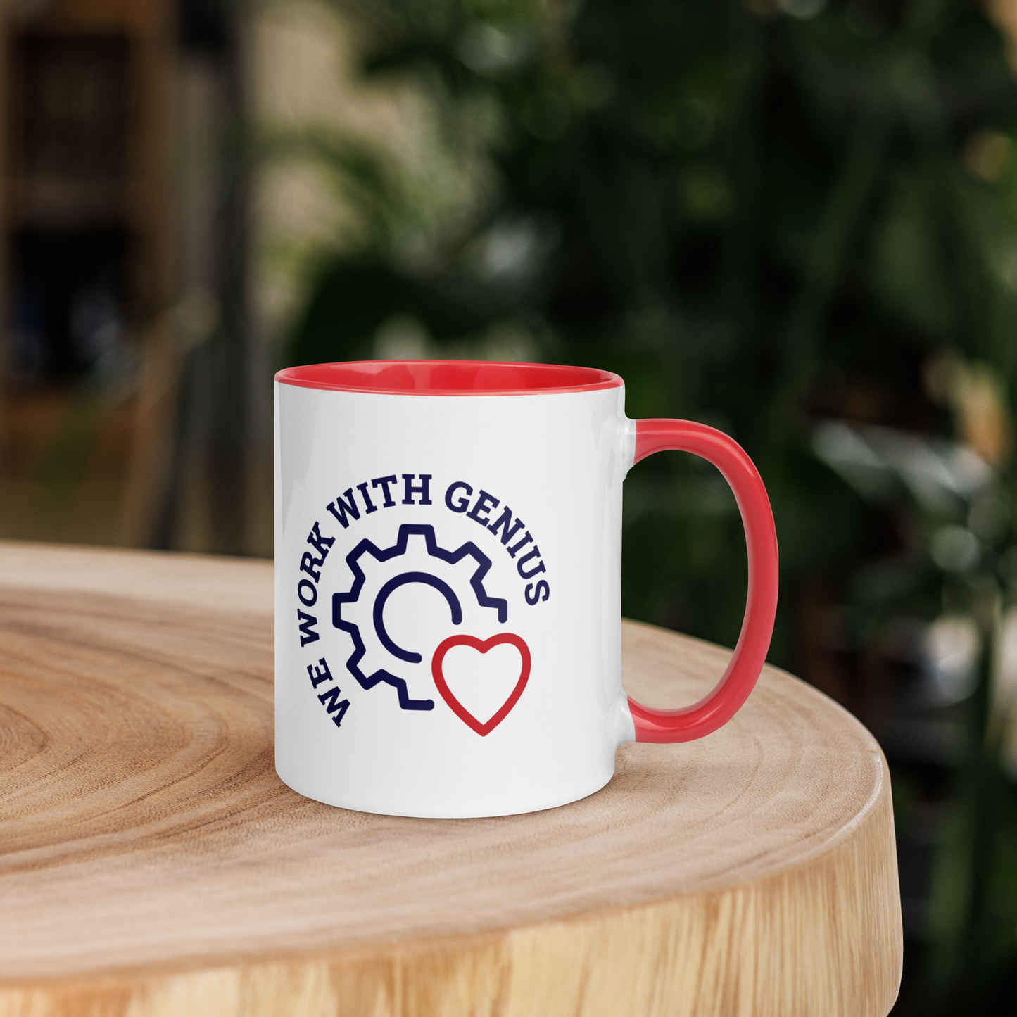 "We Work With Genius" Mug
