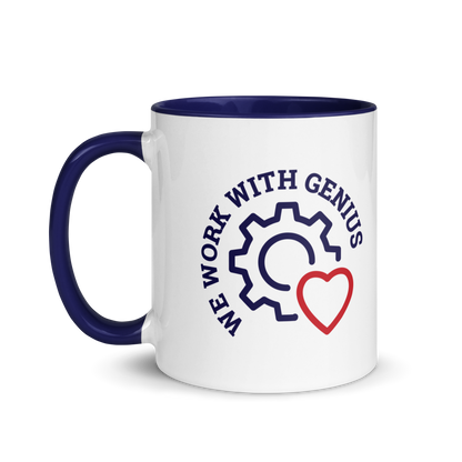 "We Work With Genius" Mug