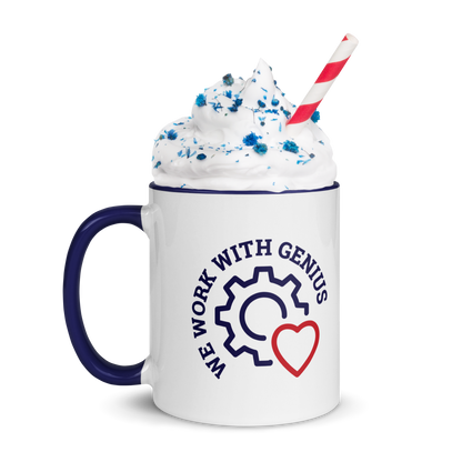 "We Work With Genius" Mug