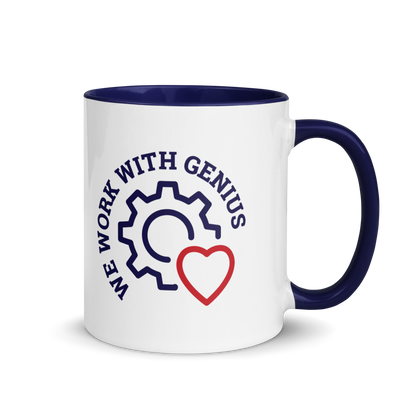 "We Work With Genius" Mug