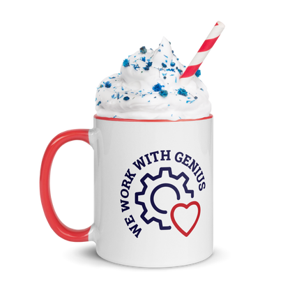 "We Work With Genius" Mug